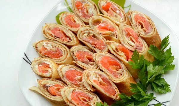 блинчики с семгой