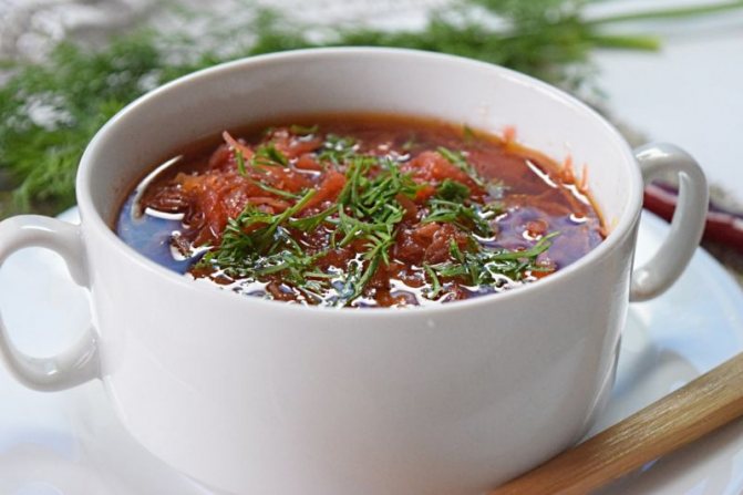 борщ с мясом