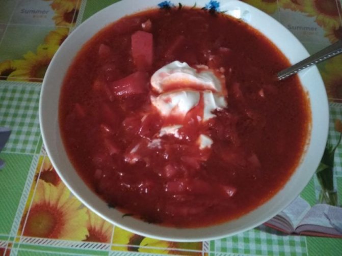 борщ со сметаной