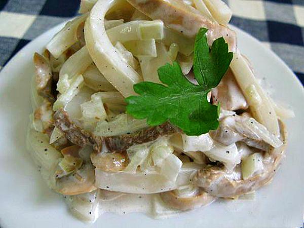 Салат с жареными шампиньонами — 7 рецептов вкусного салата