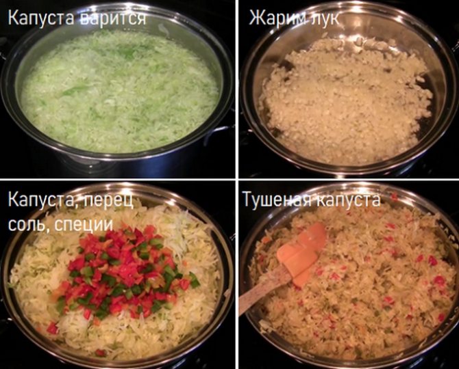 Готовим начинку из капусты для блинчиков