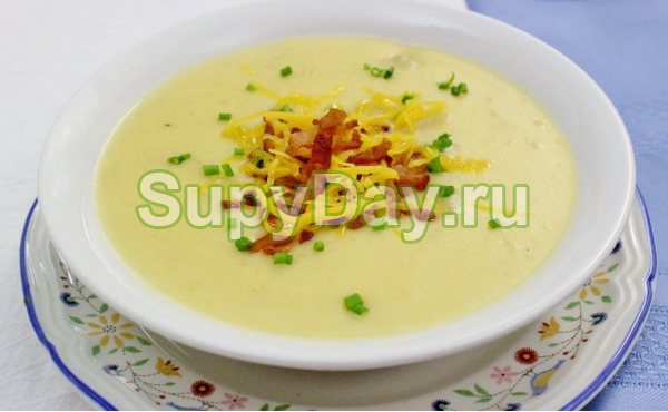 Грибной крем-суп с беконом и шиитаке