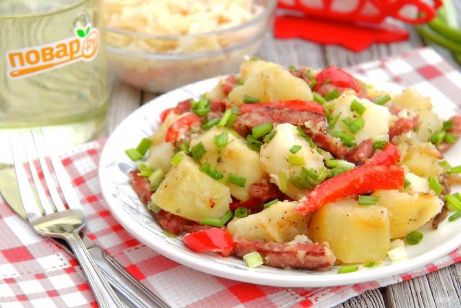 Картошка с колбасой
