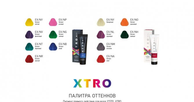 Краска для волос Estel палитра xtro