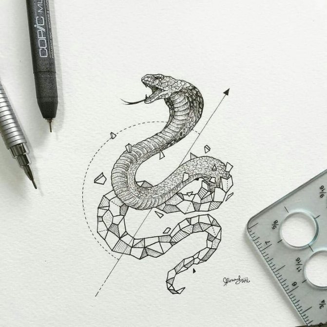 25 самых стильных дизайнов татуировок в виде змеи | Красотка | Яндекс Дзен
