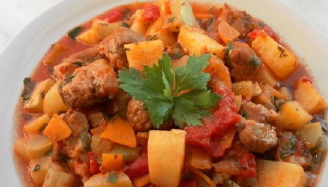 Мясное рагу с овощами