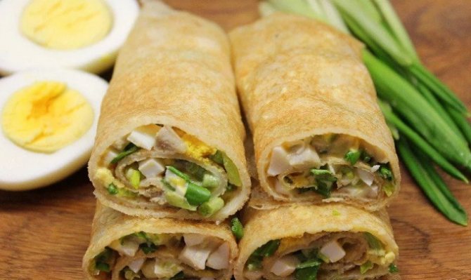 Начинка для блинов с яйцом и зеленым луком