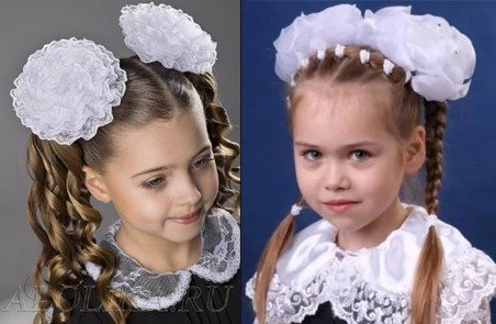 Прически с бантами на 1 сентября