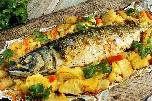 Приготовление рыбы с картошкой в фольге