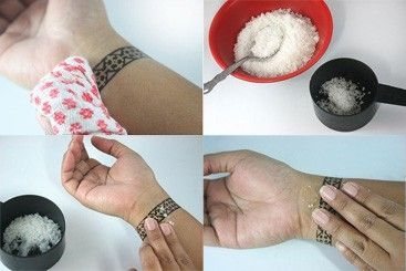 процесс соляного массажа для сведения тату