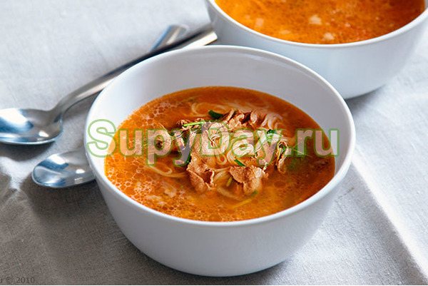 Суп с уткой и пекинской капустой