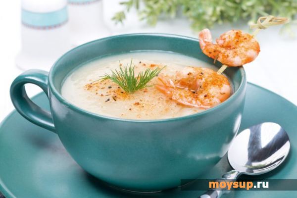 Сырный суп-пюре с креветками