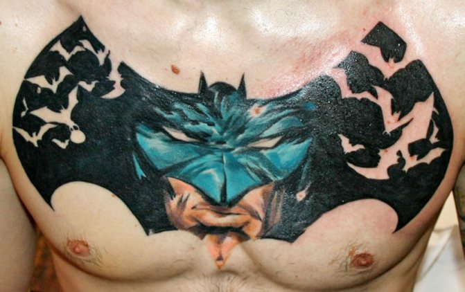Тату летучая мышь Batman