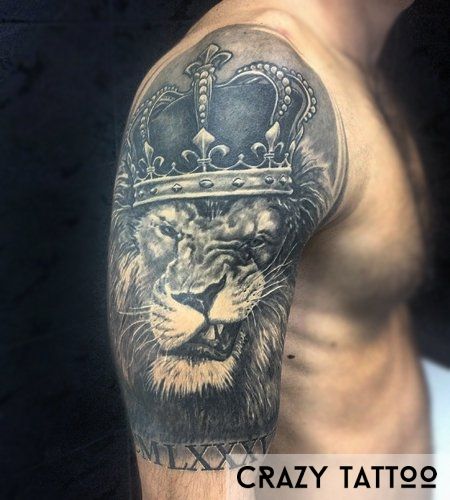 Тату лев и цифры, CrazyTattoo