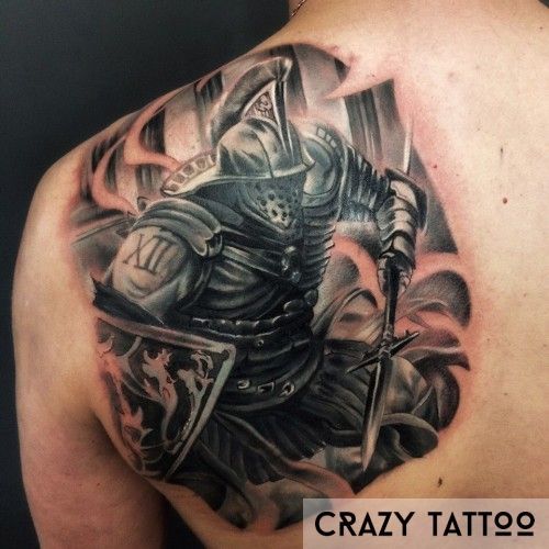 Тату с цифрами, воин, CrazyTattoo