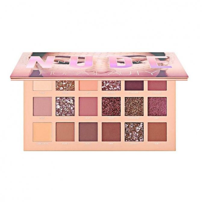 Яркая палетка теней Huda beauty nude
