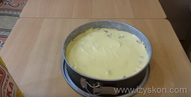 Заливной пирог с кусочками яблок со сметаной запекайте полчаса в духовке
